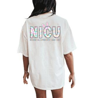 Nicu Nurse Easter Bunny Eggs Nursing Girls Women's Oversized Comfort T-Shirt Back Print - Seseable