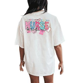 Nurse's Day Nurse Life Nurse Week 2024 This Is Fine Women's Oversized Comfort T-Shirt Back Print | Mazezy UK