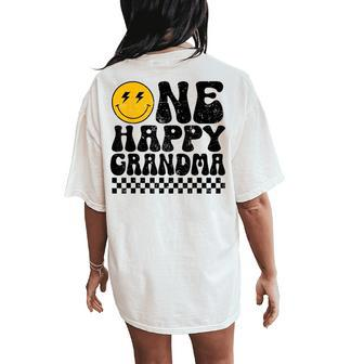 One Happy Dude Grandma 1St Birthday Family Matching Women's Oversized Comfort T-Shirt Back Print - Monsterry CA