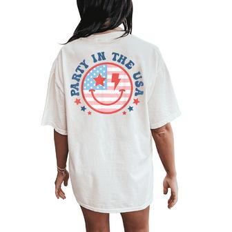 Party In The Usa 4Th Of July Preppy Smile Women Women's Oversized Comfort T-Shirt Back Print - Monsterry UK