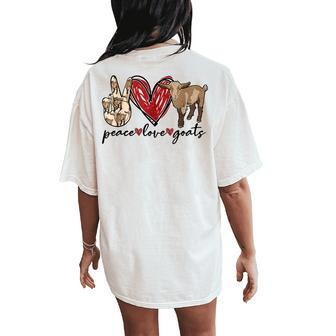 Peace Love Goats Farm Girl Goat Lover Goat Women's Oversized Comfort T-Shirt Back Print - Monsterry DE