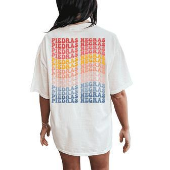 Piedras Negras City Groovy Retro Women's Oversized Comfort T-Shirt Back Print - Monsterry UK