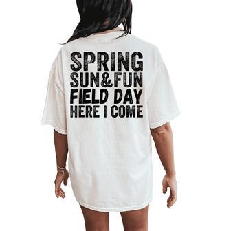 Pink Spring Fun Quote For And Teachers For Field Day Women's Oversized Comfort T-Shirt Back Print - Monsterry DE