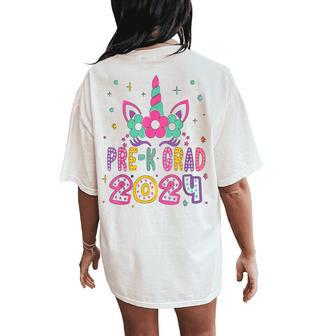 Pre-K Grad Preschool Graduation 2024 Unicorn Toddler Girl Women's Oversized Comfort T-Shirt Back Print - Monsterry AU