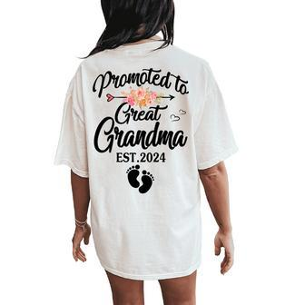 Promoted To Great Grandma 2024 Pregnancy Announcement Women's Oversized Comfort T-Shirt Back Print - Thegiftio UK