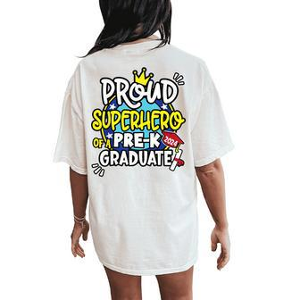 Proud Superhero Team 2024 Boys Girls Pre-K Crew Graduation Women's Oversized Comfort T-Shirt Back Print - Monsterry DE