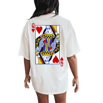 Queen Of Hearts Feminist For Playing Cards Women's Oversized Comfort T-Shirt Back Print | Mazezy AU
