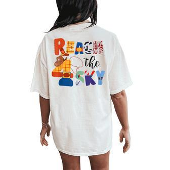 Reach Four The Sky Birthday 4 Year Old Girl Boy 4Th Bday Women's Oversized Comfort T-Shirt Back Print - Monsterry DE
