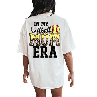 Retro In My Softball Mom Era Women's Oversized Comfort T-Shirt Back Print - Monsterry
