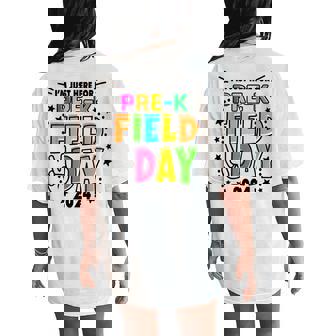 School Field Day Teacher I'm Just Here For Pre-K Field Day Women's Oversized Comfort T-Shirt Back Print | Mazezy
