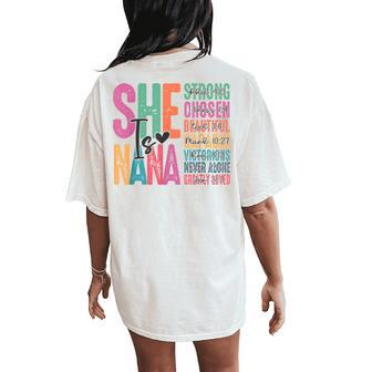 She Is Nana Christian Jesus Nana Religious Women Women's Oversized Comfort T-Shirt Back Print | Mazezy AU