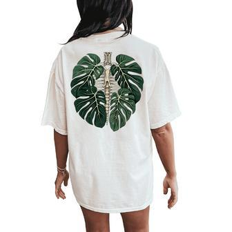Skeleton Plant Body Nature Botanical Gardening Plant Lovers Women's Oversized Comfort T-Shirt Back Print - Seseable