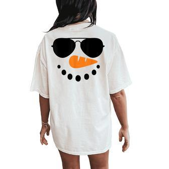 Snowman Face Family Christmas Matching Costume Kid Women's Oversized Comfort T-Shirt Back Print - Seseable