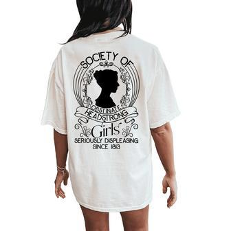 Society Obstinate Headstrong Girls Bookworm Novelist Women's Oversized Comfort T-Shirt Back Print - Seseable