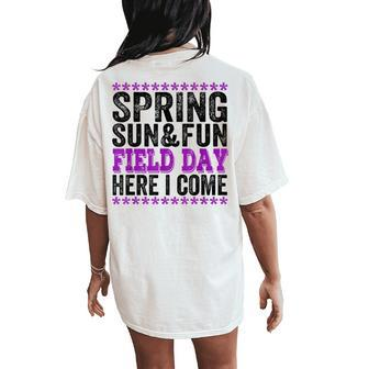 Spring Sun And Fun Quote For Teacher Field Day Pink Women's Oversized Comfort T-Shirt Back Print - Monsterry AU
