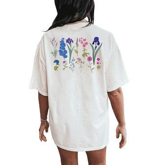 Subtle Bi Pride Bisexual Pride Bi Flag Wildflower Women's Oversized Comfort T-Shirt Back Print - Monsterry CA
