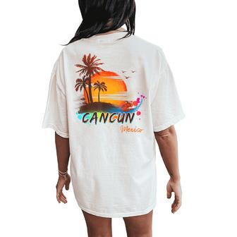 Summer Vacation Cancun Mexico Beach Kid Women's Oversized Comfort T-Shirt Back Print - Monsterry UK