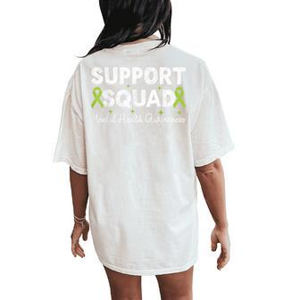 Support Squad Mental Health Awareness Green Ribbon Women Women's Oversized Comfort T-Shirt Back Print - Monsterry DE