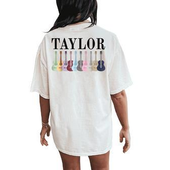 Taylor Personalized Name I Love Taylor Girl Groovy 70'S Women's Oversized Comfort T-Shirt Back Print - Monsterry