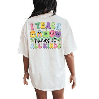 I Teach Minds Of All Kinds Teacher St Patrick's Day Women's Oversized Comfort T-Shirt Back Print - Seseable