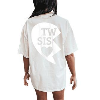 Twin Sisters Heart Matching Set 1 Of 2 Women's Oversized Comfort T-Shirt Back Print - Monsterry CA