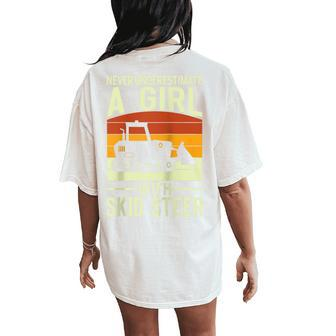 Never Underestimate An Girl With A Skid Sr Construction Women's Oversized Comfort T-Shirt Back Print - Thegiftio UK
