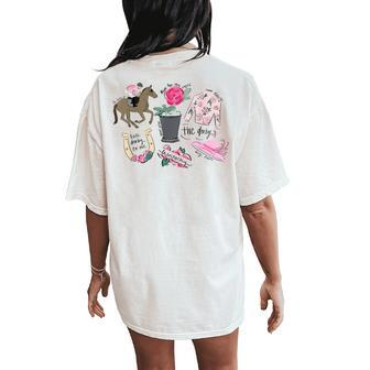 Vibes Go Baby Horse Racing Groovy Race Track Women's Oversized Comfort T-Shirt Back Print - Seseable