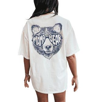 Vintage Mama Bear Face Sunglasses Mom Mommy Mother's Day Women's Oversized Comfort T-Shirt Back Print - Seseable