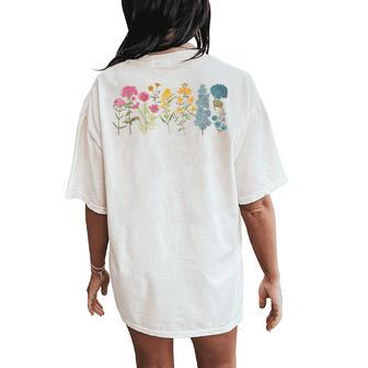 Wildflowers Lgbtq Subtle Pan Pride Pansexual Queer Women's Oversized Comfort T-Shirt Back Print - Seseable