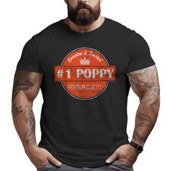 1 Poppy Men Number One Dad Grandpa Fathers Day Big and Tall Men T-shirt | Mazezy UK