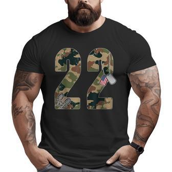 22 A Day Veteran Military Veteran Ptsd Awareness Idea Big and Tall Men T-shirt | Mazezy