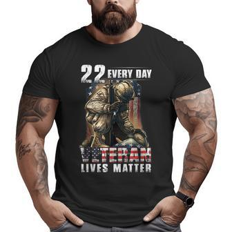 22 Every Day Veteran Lives Matter Military Suicide Awareness Big and Tall Men T-shirt | Mazezy UK