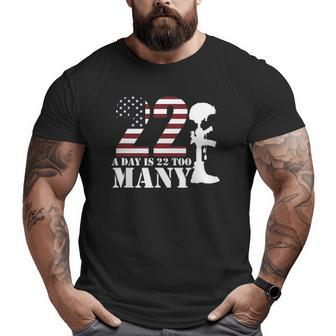22 Lives A Day Is Too Many Happy Veterans Day Graphic Big and Tall Men T-shirt | Mazezy