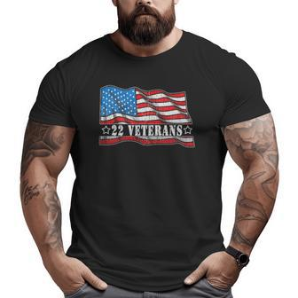 22 Veterans A Day Commit Suicide Ptsd Patriotic Usa Flag Big and Tall Men T-shirt | Mazezy