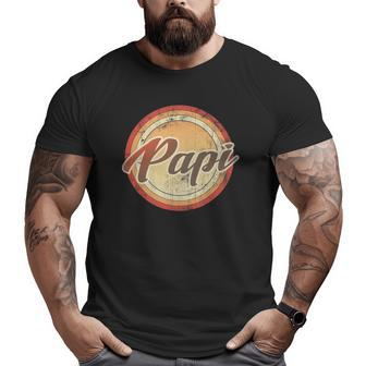 Graphic 365 Papi Vintage Retro Fathers Day Men Big and Tall Men T-shirt | Mazezy