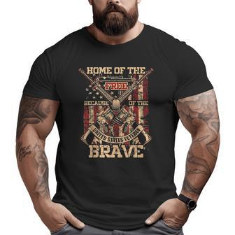 4Th Of July Military Home Of The Free Because Of The Brave Big and Tall Men T-shirt | Mazezy