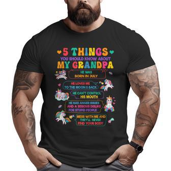 5 Things You Should Know About My Grandpa Unicorn Big and Tall Men T-shirt | Mazezy
