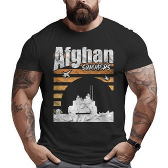 Afghan Summers Afghanistan Veteran Army Military Vintage Big and Tall Men T-shirt | Mazezy