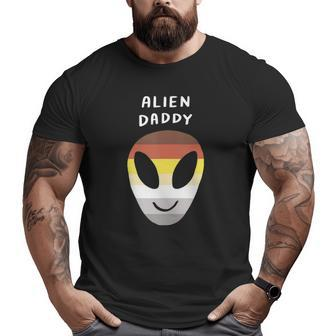 Alien Daddy Gay Lgbtq Aesthetic Bear Pride Flag Space Big and Tall Men T-shirt | Mazezy