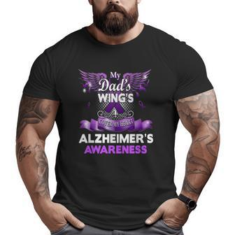 Alzheimer's Awareness Products Dad's Wings Memorial Big and Tall Men T-shirt | Mazezy