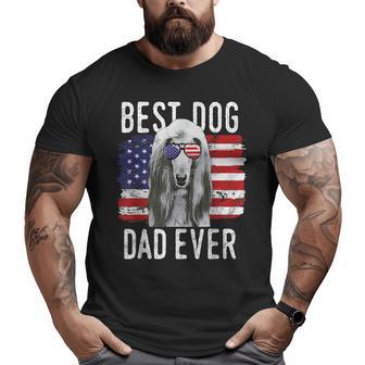 American Flag Best Dog Dad Ever Afghan Hounds Usa Big and Tall Men T-shirt | Mazezy