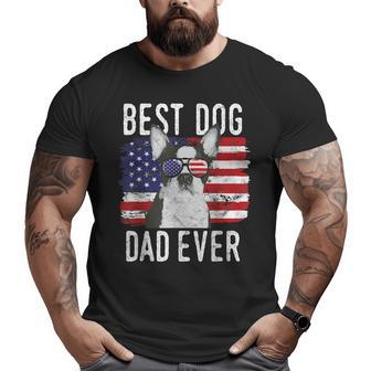 American Flag Best Dog Dad Ever Boston Terrier Usa Big and Tall Men T-shirt | Mazezy
