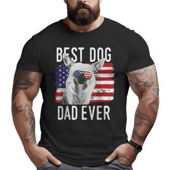American Flag Best Dog Dad Ever Chinese Crested Usa Big and Tall Men T-shirt | Mazezy