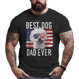 American Flag Best Dog Dad Ever Coton De Tulear Usa Big and Tall Men T-shirt | Mazezy