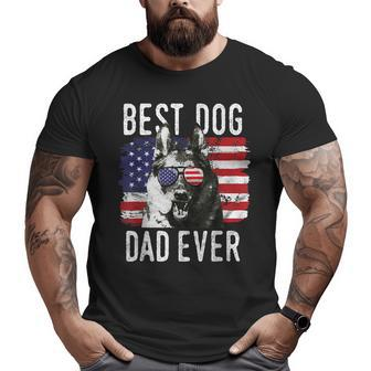 American Flag Best Dog Dad Ever German Shepherd Dogs Usa Big and Tall Men T-shirt | Mazezy