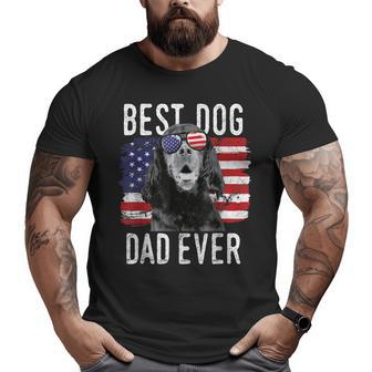 American Flag Best Dog Dad Ever Gordon Setters Usa Big and Tall Men T-shirt | Mazezy