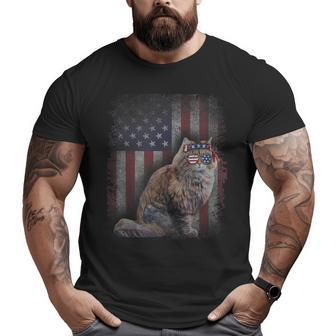 American Flag Best Ragamuffin Dad Ever Cat Dad Big and Tall Men T-shirt | Mazezy