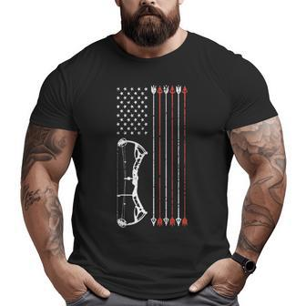 American Flag Hunter Archery Women Men Bow Hunting Big and Tall Men T-shirt | Mazezy