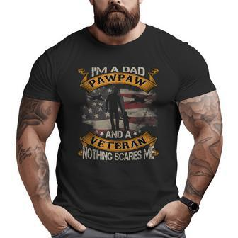 American Flag I'm A Dad Pawpaw And A Veteran 4Th Of July Big and Tall Men T-shirt | Mazezy UK