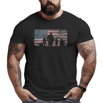 American Flag Military Veteran Appreciation Big and Tall Men T-shirt | Mazezy